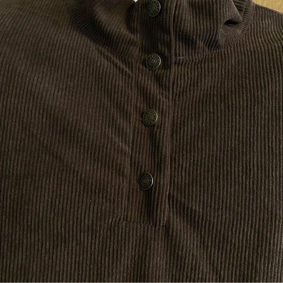 NWOT Men Corduroy Pullover Colorblock 1/4 Button Sweatshirt Golden Brown 2XL - Picture 6 of 11